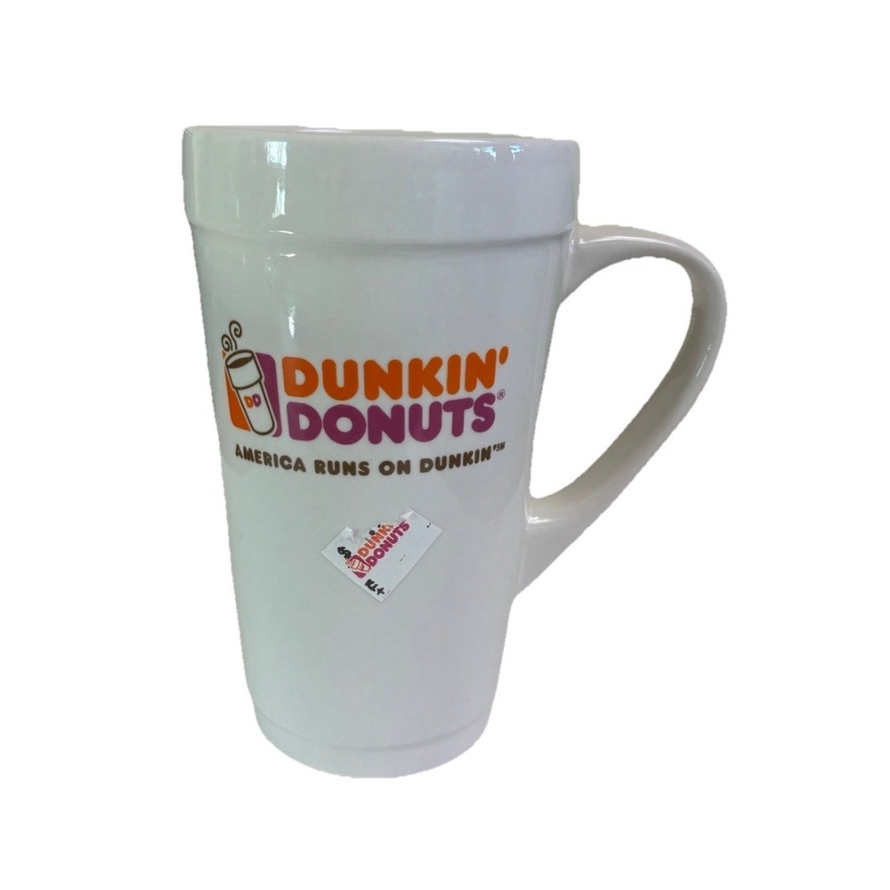 Dunkin Donuts Coffee Mug Latte Cup 12‎ Oz America Runs on Dunkin NEW